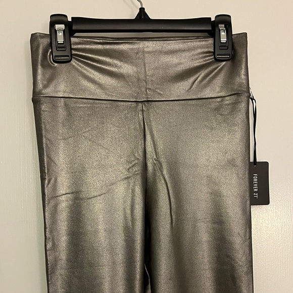 Forever 21 Pants - Forever 21 Metallic Pewter/Silver Leggings